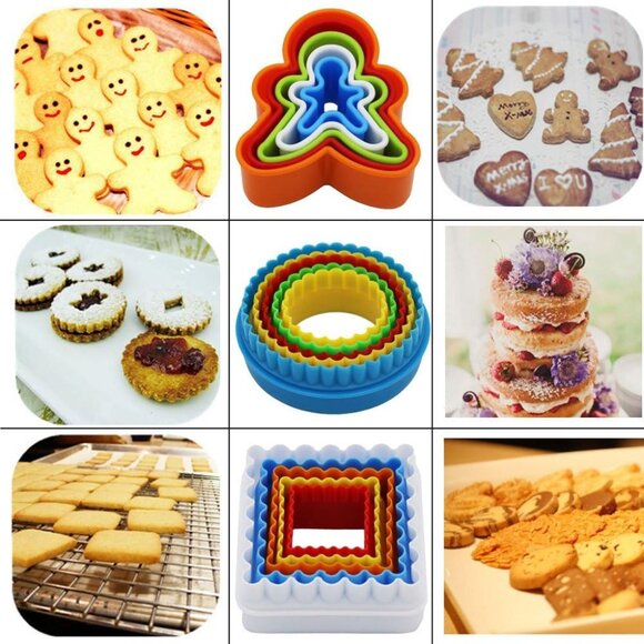 32 PCS Cookie Cutter Set, Biscuit Cutter Set, Multi-size Sandwich Fondant Cake F - Picture 4 of 8